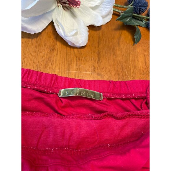 Brand VELVET Ruffle Layered Stretch Knit Skirt Knee-Length Bodycon - Picture 7 of 10